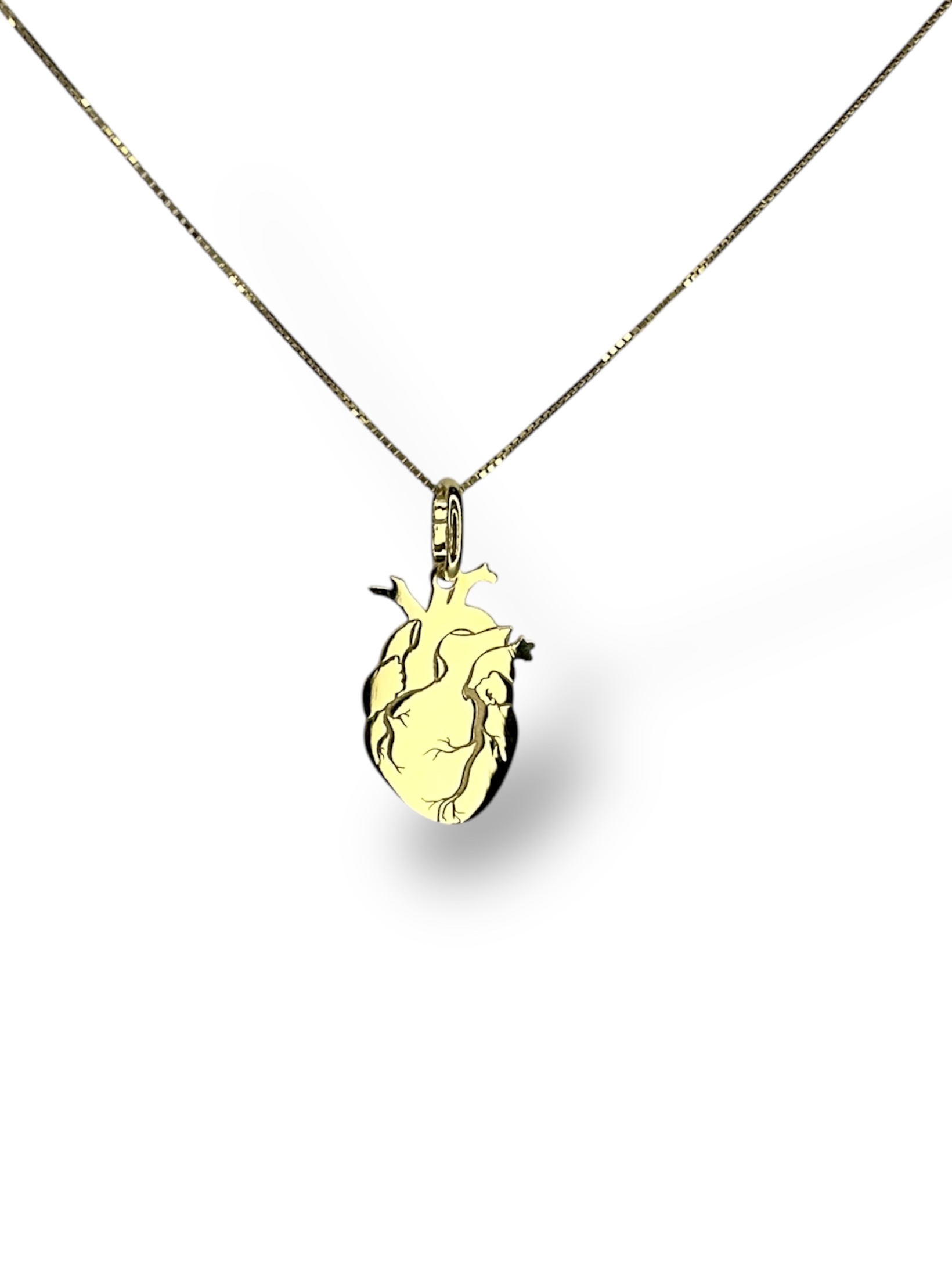 Collana Cuore Anatomico dorato 1 Collana Cuore Anatomico in Argento 925 - immagine 1